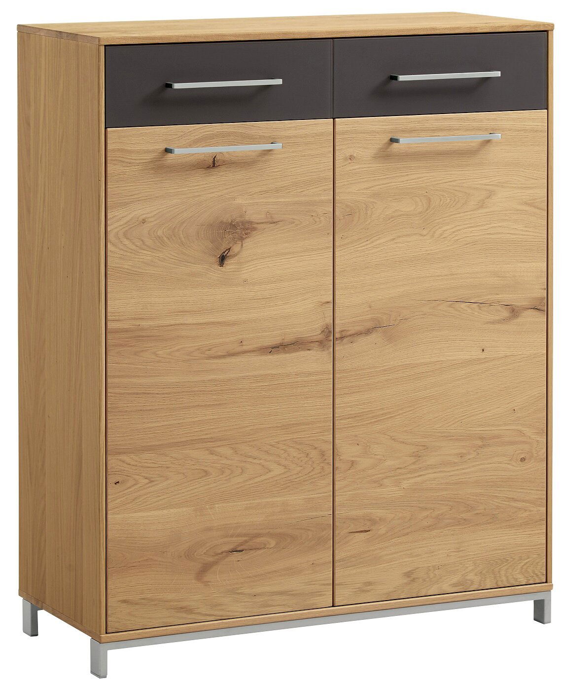 VOSS Schuhschrank VEDO Moderner Schuhschrank aus Holz mit zwei Türen und zwei Schubladen, Frontansicht