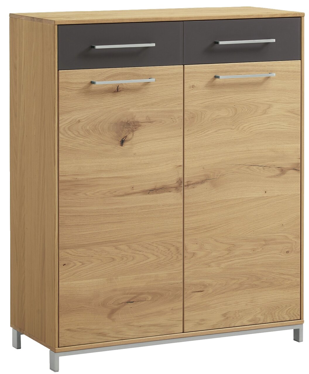 VOSS Schuhschrank VEDO Moderner Schuhschrank aus Holz mit zwei Türen und zwei Schubladen, Frontansicht