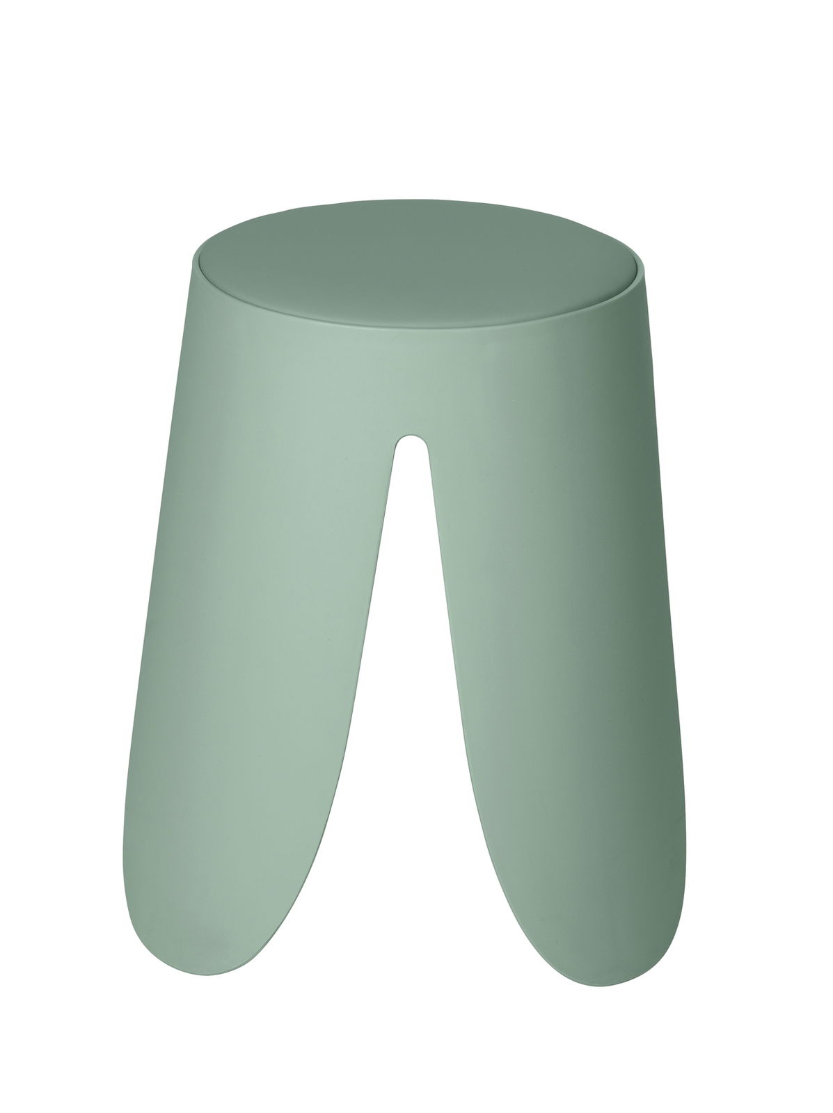 Moderner Hocker Comiso in lindgrün matt, Vorderansicht