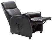 Schwarzer Fernsehsessel Cantus AMARILLO in Liegeposition, seitliche Perspektive