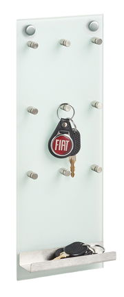 Schlüsselboard mit mehreren Haken und Ablage, frontal abgebildet.