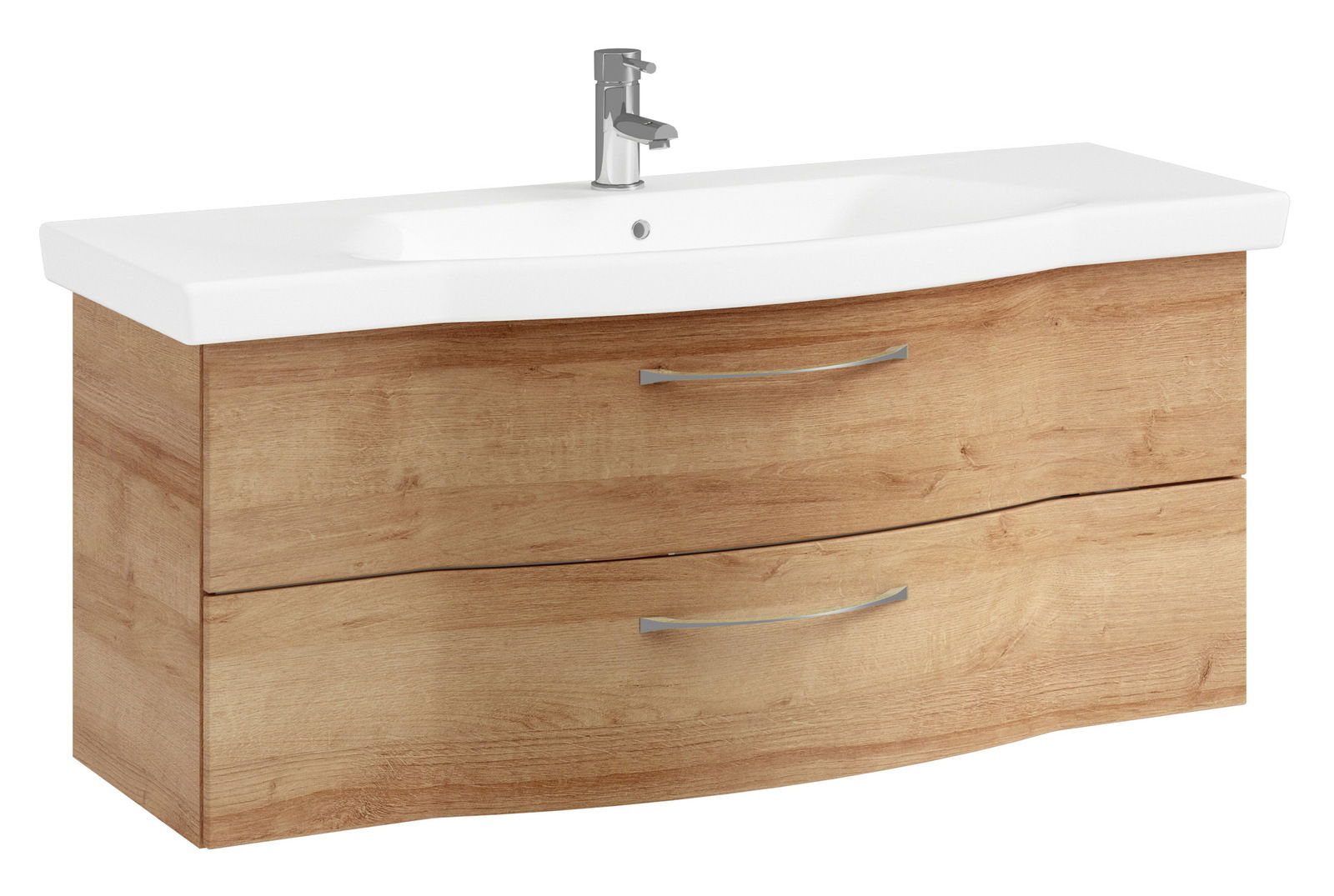 Pelipal Wastafeloplossing SERIE 6005 SPRINT Waschtischlösung mit Holzoptik und zwei Schubladen, Frontansicht