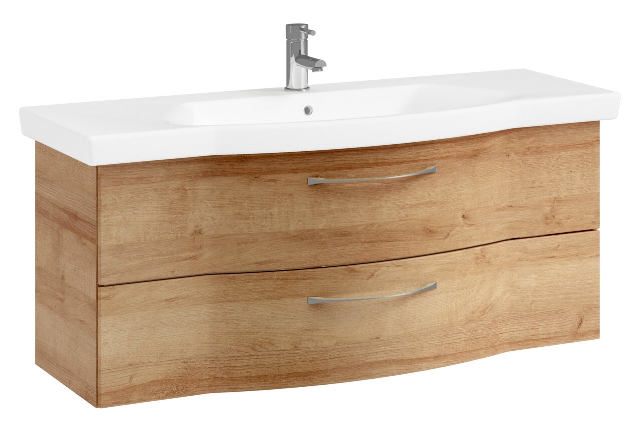 Pelipal Waschtischlösung SERIE 6005 SPRINT Waschtischlösung mit Holzoptik und zwei Schubladen, Frontansicht