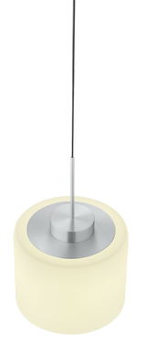 Moderne LED-Pendelleuchte ABBY in zylindrischer Form, seitliche Perspektive