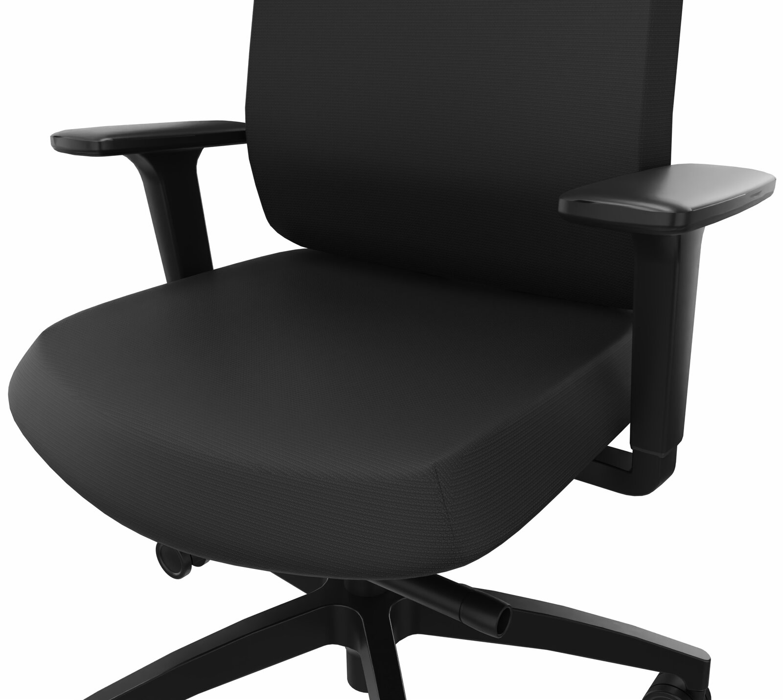 Dauphin Drehstuhl INDEED Schwarzer Drehstuhl mit Armlehnen, seitliche Perspektive