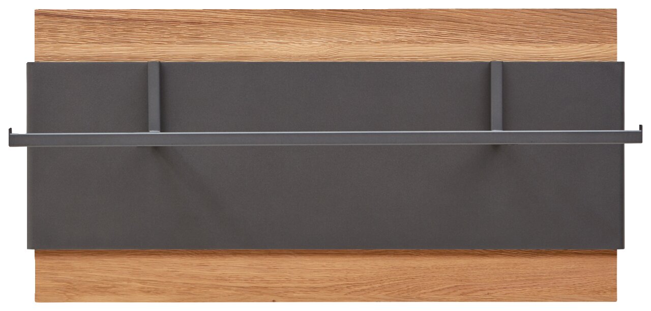 Voglauer Garderobenpaneel TAURINO Garderobenpaneel aus Holz mit grauer Ablage, Frontalansicht