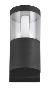 LED-Außenwandleuchte in schwarzem Gehäuse, frontal betrachtet