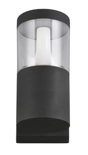 LED-Außenwandleuchte in schwarzem Gehäuse, frontal betrachtet