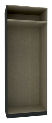 Kleiderschrank Korpus 242x91, frontale Ansicht, mit einem Regalboden im Inneren