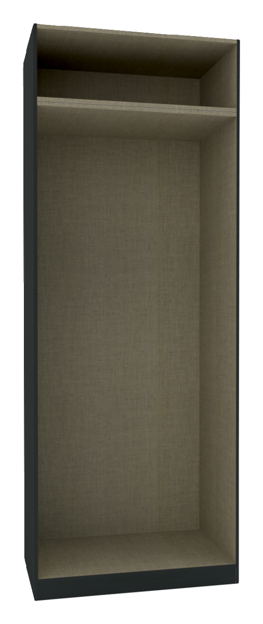 Kleiderschrank Korpus 242x91, frontale Ansicht, mit einem Regalboden im Inneren