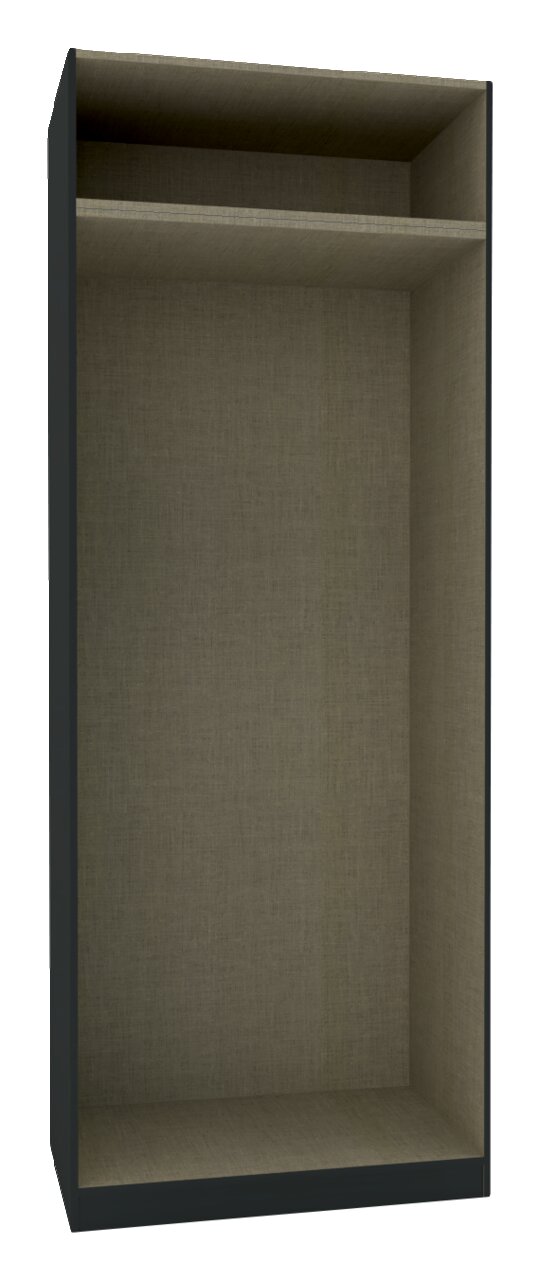 Kleiderschrank Korpus 242x91, frontale Ansicht, mit einem Regalboden im Inneren
