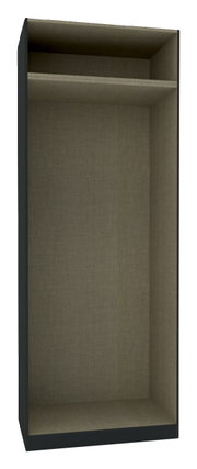 Kleiderschrank Korpus 242x91, frontale Ansicht, mit einem Regalboden im Inneren