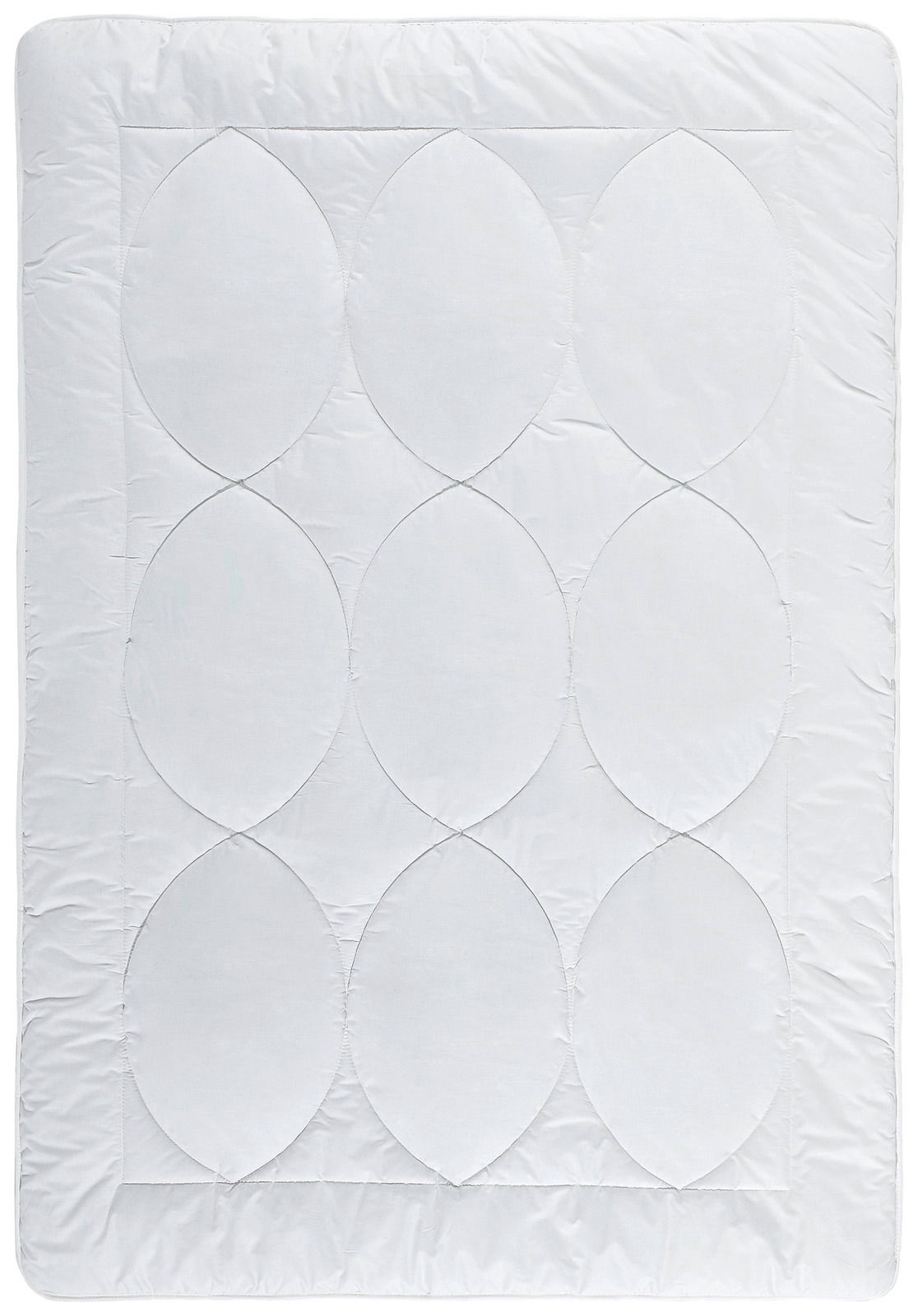 Zurbrüggen Winterbett TENDRE Winterbettdecke 155x220 cm, weiße Steppdecke mit ovalem Muster, Draufsicht