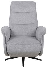 Grauer, drehbarer Relaxsessel mit Armlehnen, Vorderansicht