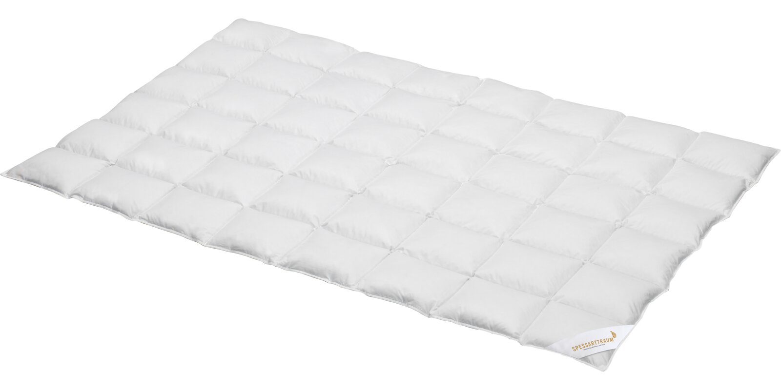 Spessarttraum Bed voor alle seizoenen 155 x 220 cm CLASSIC Dekbed voor alle seizoenen, 155 x 220 cm, gezien van bovenaf, wit gewatteerd dekbed met vierkant patroon