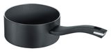 Schwarzer Stieltopf b.green 16cm mit ergonomischem Griff, seitliche Perspektive