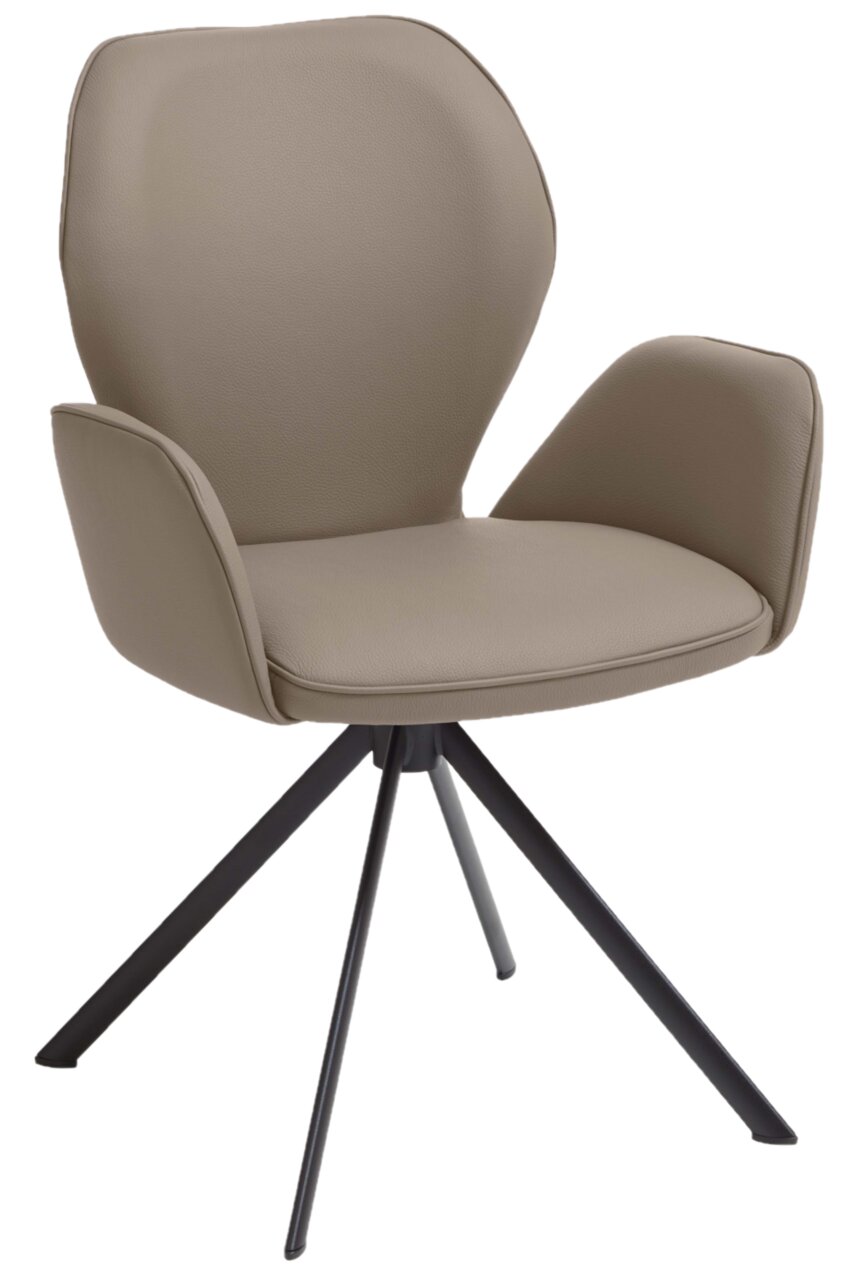 Valdera Sessel COLORADO-TREND-LINE Moderner Sessel mit beigem Polster und schwarzen Metallbeinen, seitliche Perspektive