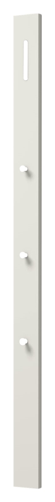 Garderobenpaneel-Leiste in seitlicher Perspektive mit mehreren Haken.