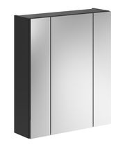 Moderner Spiegelschrank mit drei Türen, seitliche Perspektive