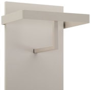 Kastpaneel in zijaanzicht met een modern, minimalistisch ontwerp en een haak.