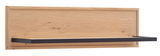 Wandregal aus Holz mit schwarzer Ablage, Frontalansicht