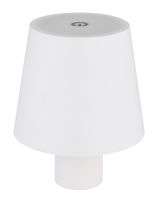 Weiße Akku-Aufsatzleuchte VANNIE, seitliche Perspektive