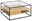 Livetastic Couchtisch RANDOLF Moderner Couchtisch mit Glasplatte und Holzablagen, seitliche Perspektive