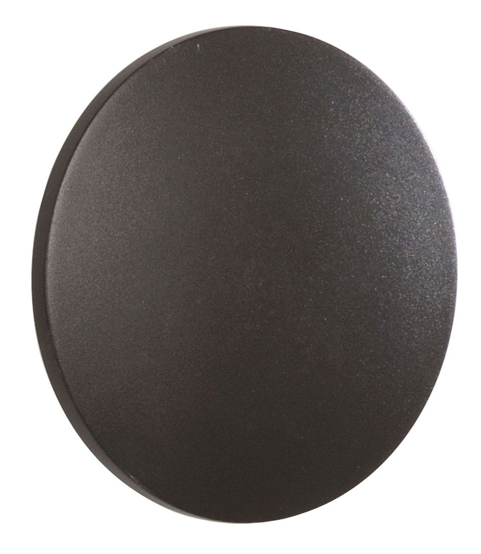 Fabas Luce LED-Außenwandleuchte ZON Runde LED-Außenwandleuchte in schwarzer Farbe, Frontalansicht