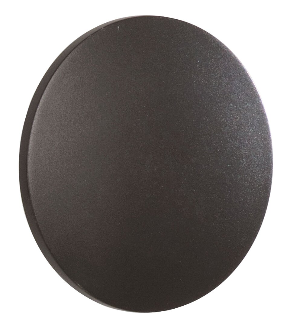 Runde LED-Außenwandleuchte in schwarzer Farbe, Frontalansicht