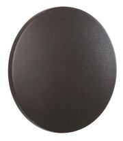 Ronde LED-buitenwandlamp in zwarte kleur, vooraanzicht