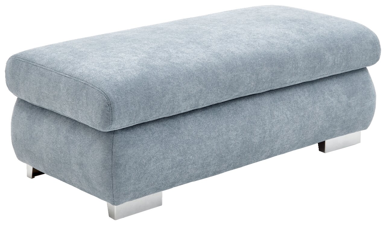 Beldomo Style XXL-Hocker FRANKIE Grauer XXL-Hocker mit Stoffbezug, seitliche Perspektive
