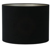 Schwarzer zylindrischer Lampenschirm, seitliche Perspektive