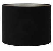 Schwarzer zylindrischer Lampenschirm, seitliche Perspektive