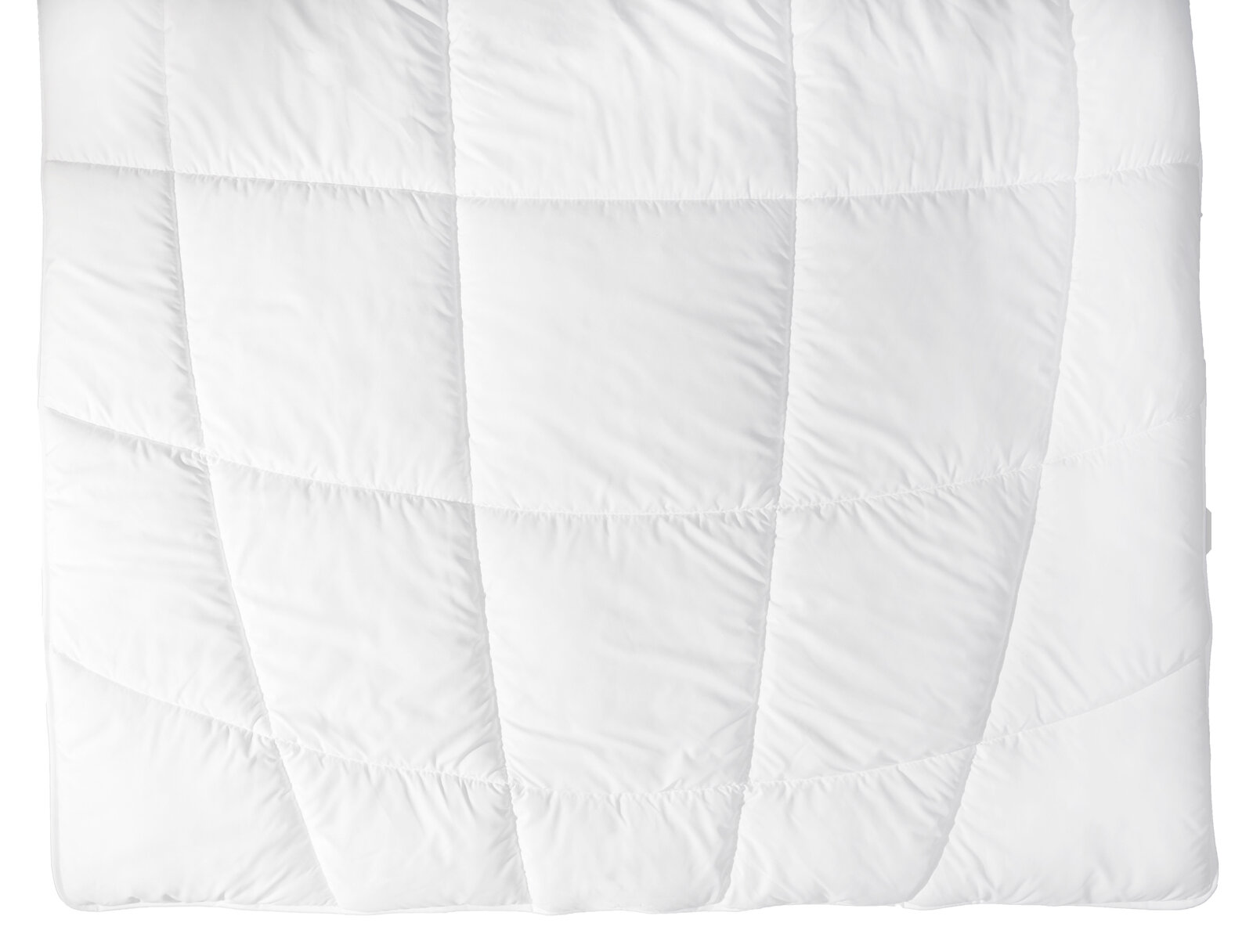 Weiße gesteppte Decke in Nahaufnahme von oben