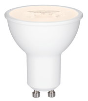 LED Leuchtmittel mit GU10-Sockel, seitliche Perspektive