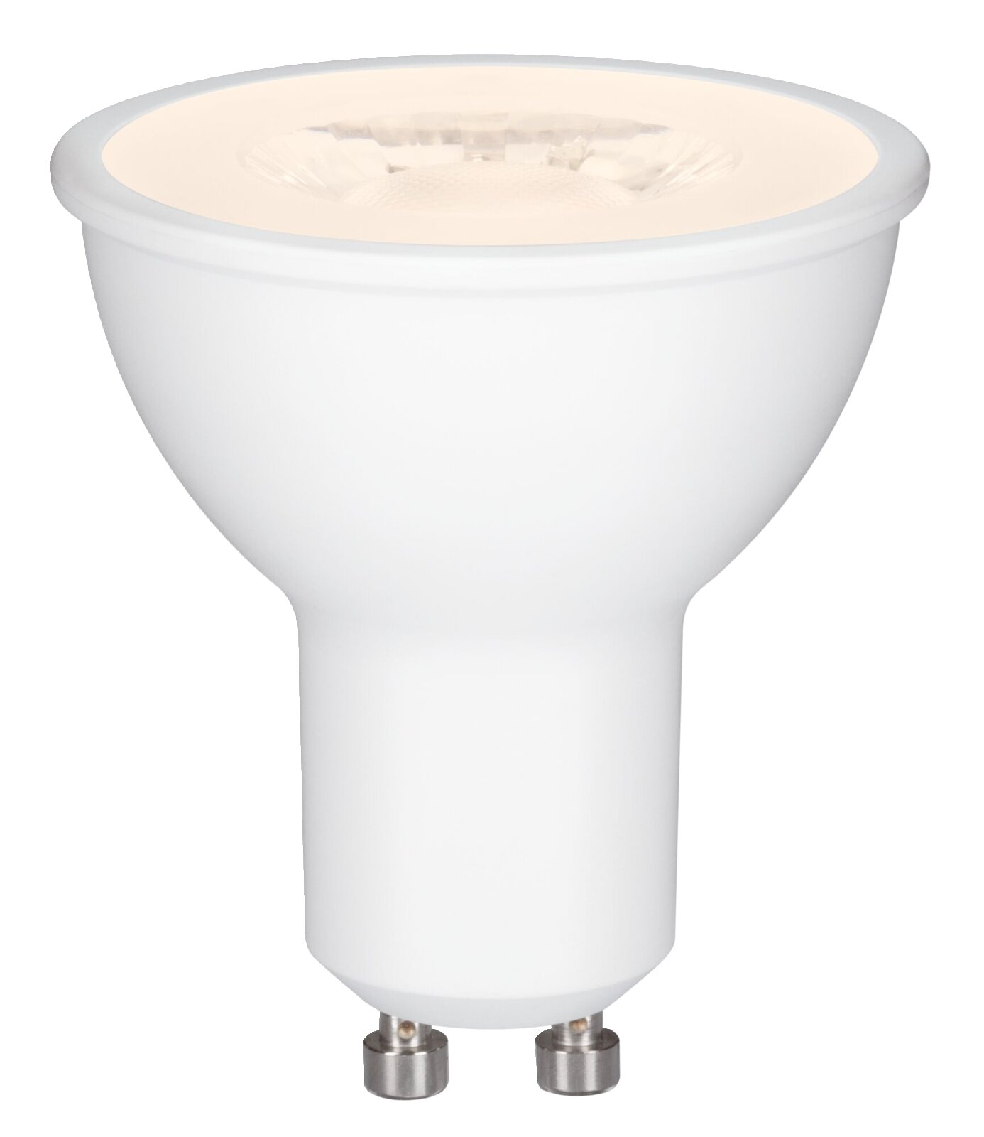LED Leuchtmittel mit GU10-Sockel, seitliche Perspektive