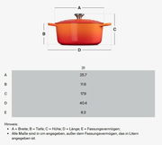 Ovaler Bräter Signature 31 cm in Seitenansicht, orange mit Deckel und Griffen.