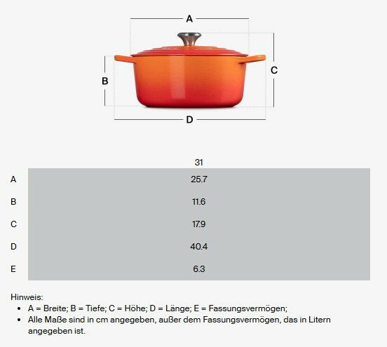 Ovaler Bräter Signature 31 cm in Seitenansicht, orange mit Deckel und Griffen.