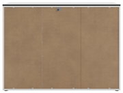 Frontansicht eines modernen Sideboards mit brauner Front und weißem Rahmen.