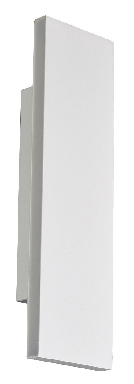 Moderne weiße Wandleuchte Concha in seitlicher Perspektive