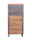 Frontale Ansicht eines modernen Highboards mit Holz- und Metallelementen, bestehend aus mehreren Schubladen.