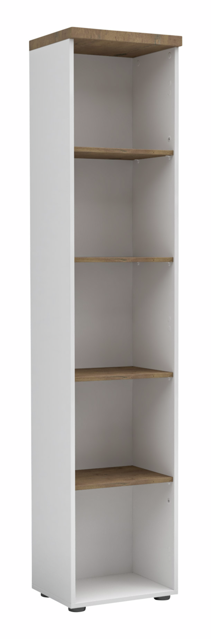 XORA Aktenregal IDEA-OFFICE Weißes Aktenregal mit vier Holzregalböden, seitliche Perspektive