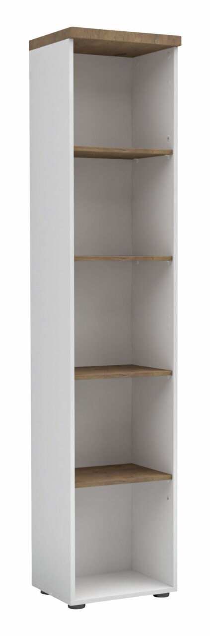 XORA Aktenregal IDEA-OFFICE Weißes Aktenregal mit vier Holzregalböden, seitliche Perspektive