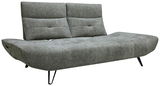 Graues Polstersofa mit modernem Design, schräg von vorne fotografiert