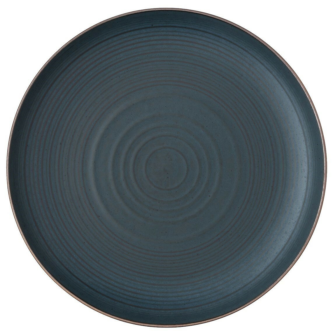 Thomas Speiseteller NATURE Draufsicht auf einen dunkelblauen Speiseteller mit konzentrischen Kreisen, 27 cm Durchmesser.