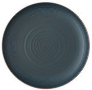 Draufsicht auf einen dunkelblauen Speiseteller mit konzentrischen Kreisen, 27 cm Durchmesser.