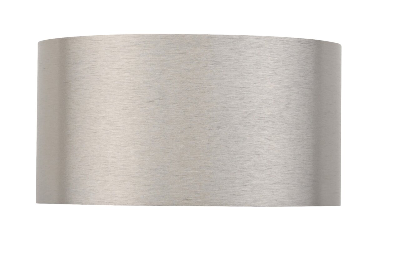 Moderne Wandleuchte PURE Clipse in gebürstetem Metall, frontale Ansicht