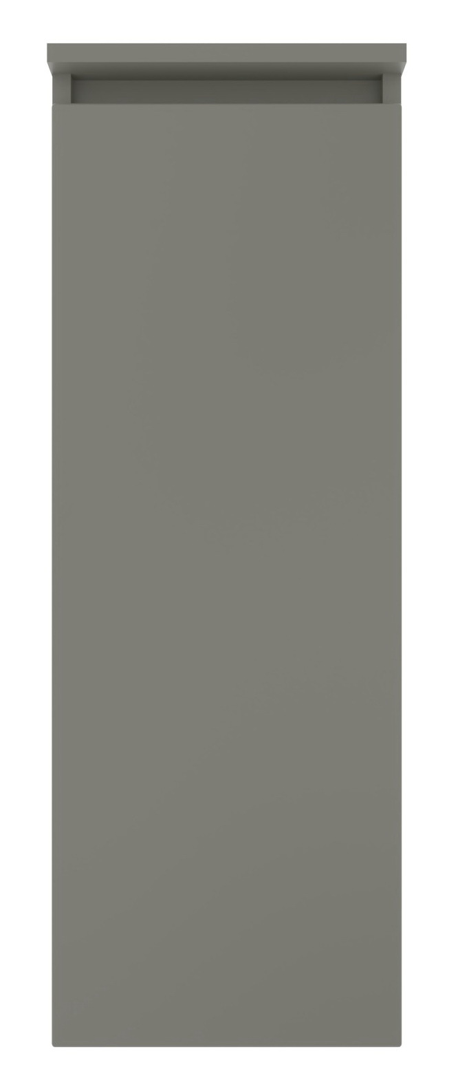 Novel Highboard links NV.210 Frontansicht eines grauen Highboards mit schlichtem Design.