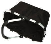 Schwarzer Carrybag mit Aluminiumrahmen, von oben betrachtet.