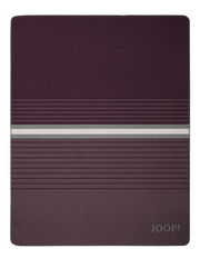 JOOP! HORIZON Decke in 150 x 200 cm, gestreiftes Design in Lila- und Grautönen, Draufsicht